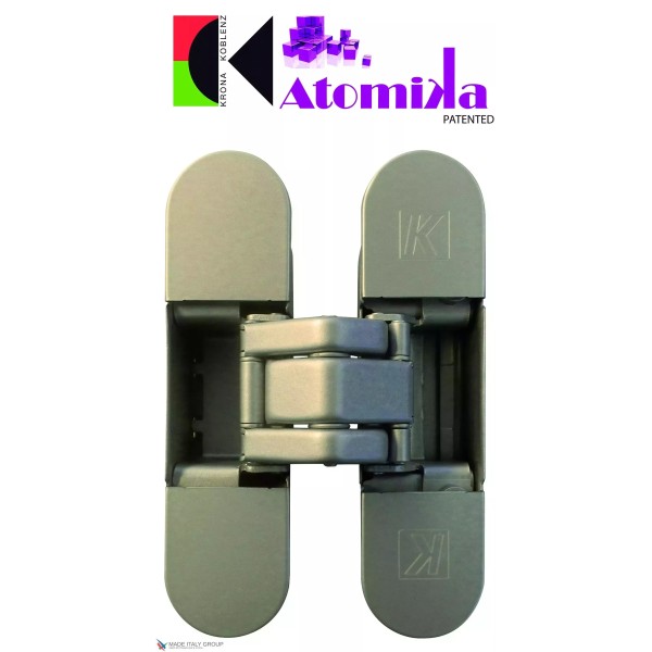 Ծխնի թաքնված ունիվերսալ KUBICA K8060 ATOMIKA SLIM DXSX NS, անփայլ նիկել (60 կգ)