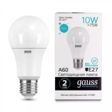 Gauss լամպ E27 Elementary A60 10W 4100K 920Lm 1/10/50
