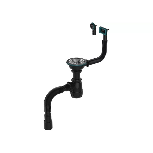 Aquant Սիֆոն խոհանոցի 3 1/2, սև,ունիվերսալ պերելիվ,ցանցը խրոմապատ + գոֆրե 40*40/50