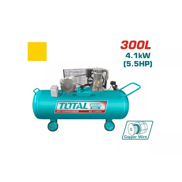 Կոմպրեսոր եռաֆազ TOTAL TC1553002 (300լ, 4100Վտ, 650լ/ր, 10բար) Կոմպրեսոր եռաֆազ TOTAL TC1553002 (300լ, 4100Վտ, 650լ/ր, 10բար)
