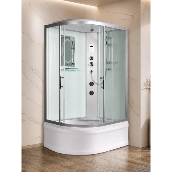 Լոգախցիկ WeltWasser WW500 HALLE 1204 R 120x90 սմ, ասիմետրիկ, աջ, բարձր տակդիր 44 սմ, թափանցիկ ապակի