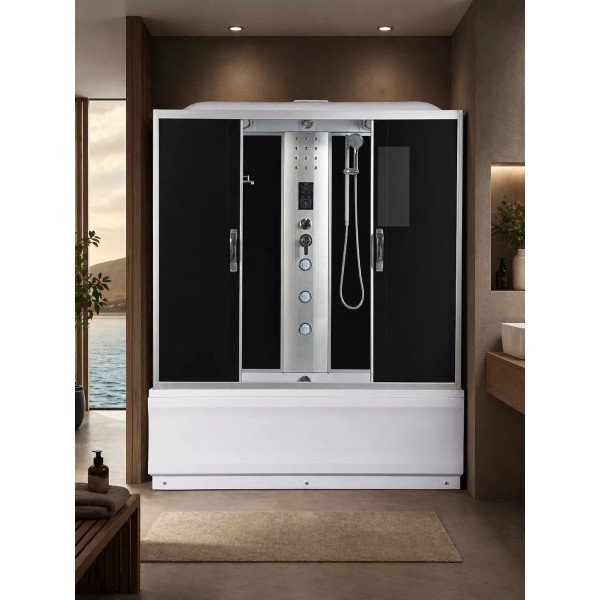 Լոգախցիկ RIVER SENA 155/70/55 TH 155x70 սմ, ուղղանկյուն, բարձր տակդիր 55 սմ, տոնավորված ապակի