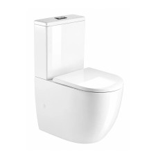 Կոմպակտ զուգարանակոնք WeltWasser WW MERZBACH 011 GL-WT 34x62x82.5 սմ, սպիտակ փայլուն, Rimless, նստատեղով