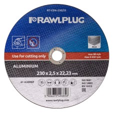 Ալյումին կտրող կորունդե սկավառակ 125x1x22,23մմ RAWLPLUG RT-CDA-125/16
