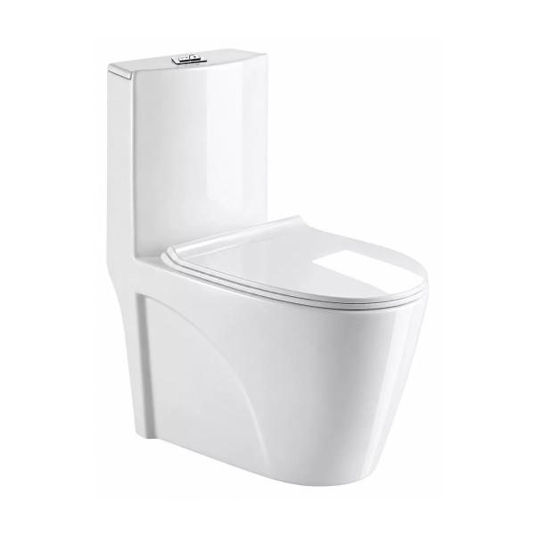 Կոմպակտ զուգարանակոնք WeltWasser WW WELZBACH 001GL-WT 39x68x78 սմ, սպիտակ փայլուն, Rimless, նստատեղով