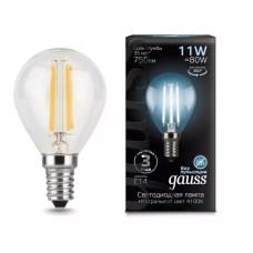 Gauss լամպ E14 Black շարիկ 11W 4100К 750Lm Filament 1/10/50
