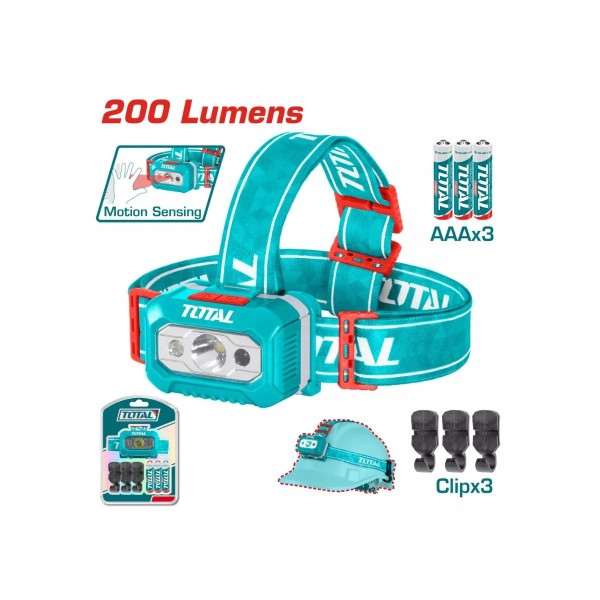 Լապտեր գլխադիր TOTAL THL013AAA6  200 լյումեն