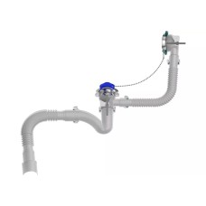 Aquant Սիֆոն լոգարանի 1 1/2*40, կարճ, մետաղյա ցանցով, պերելիվ + գոֆրե խողովակ 40*40/50 V154-30-MR