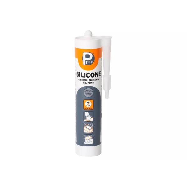 Շինարարական հերմետիկ սիլիկոն Pplus SANITARY SILICONE TRANSPARENT 280մլ