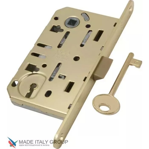 Փական միջսենյակային դռան AGB MEDIANA EVOLUTION B01101.50.03, բանալու համար, տեխ. փաթեթավորում, ոսկեգույն