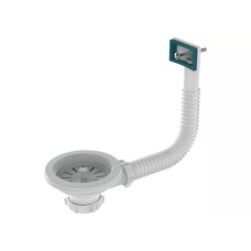 PV305-40-MR Սիֆոն 3 1/2 (նիկել) (պլաստիկ ցանցով) ուղանկյուն պերելիվ