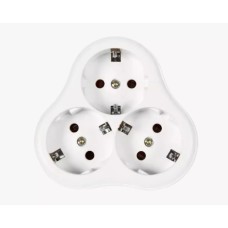 MGP-10034 white խրոցակ 2P+E ադապտեր 3 տեղ․