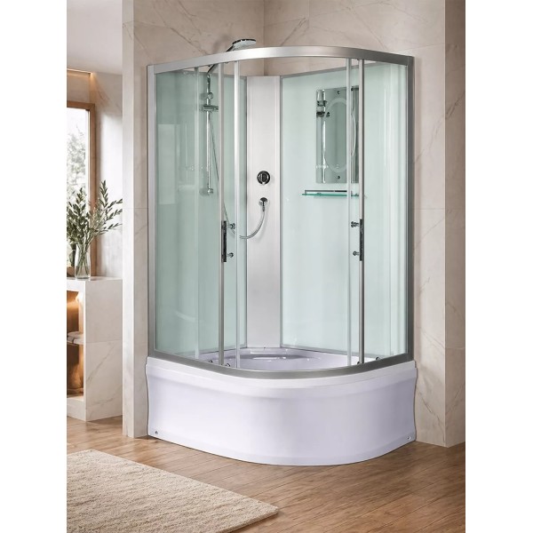 Լոգախցիկ WeltWasser WW500 HALLE 1201 L 120x90 սմ, ասիմետրիկ, ձախ, բարձր տակդիր 44 սմ, թափանցիկ ապակի
