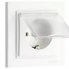 Mono Electric Վարդակ 1 տեղ հողանցումով և կափարիչով սպիտակ 500-001921-118