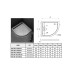 Լոգախցիկի տակդիր WeltWasser WW TRR 90 STONE-WT 90x90x3 սմ, քառորդ շրջան, արհեստական քար