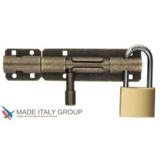 Մղլակ  դռան   ALDEGHI 263OA10, 100մմ, կախովի կողպեքի անցքով, հնաոճ բրոնզ