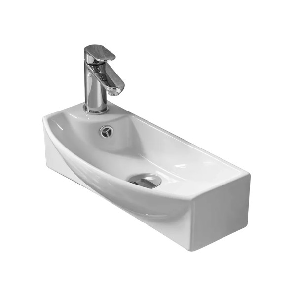 Կախովի լվացարան WeltWasser WW AISBACH 7946 GL-WT L 45.5x22x13 սմ, սպիտակ փայլուն