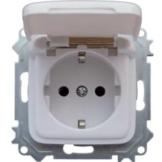 Վարդակ հողանցումով կափարիչով սպիտակ  G805  TITAN