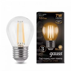 Gauss լամպ E27 Black շարիկ 7W 2700К 550Lm Filament 1/10/50