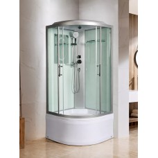 Լոգախցիկ WeltWasser WW500 HALLE 802 80x80 սմ, քառորդ շրջան, բարձր տակդիր 44 սմ, թափանցիկ ապակի