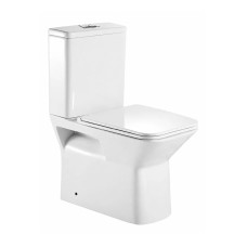 Կոմպակտ զուգարանակոնք WeltWasser WW ZINNBACH 001 GL-WT 36.5x62x80 սմ, սպիտակ փայլուն, Rimless, նստատեղով