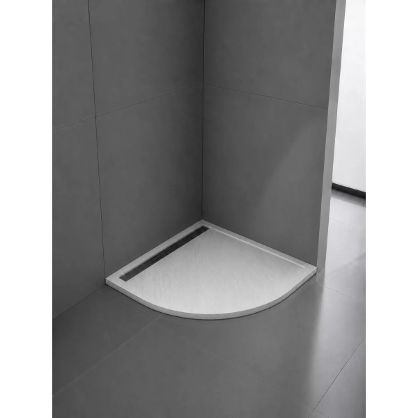 Լոգախցիկի տակդիր WeltWasser WW TRR 90 STONE-WT 90x90x3 սմ, քառորդ շրջան, արհեստական քար