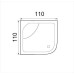 Վաննա WEMOR 110/110/55 C 110x110x55 սմ, քառորդ շրջան, ABS-պլաստիկ