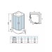 Լոգախցիկ WeltWasser WW500 HALLE 804 80x80 սմ, քառորդ շրջան, բարձր տակդիր 44 սմ, թափանցիկ ապակի