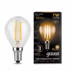 Gauss լամպ E14 Black շարիկ 7W 2700К 550Lm Filament 1/10/50