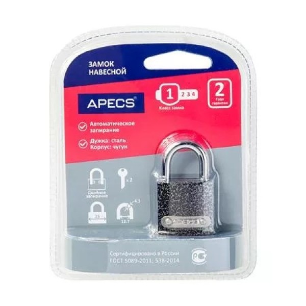 Կողպեք կախովի Apecs PD-01-25-Blister