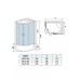 Լոգախցիկ WeltWasser WW500 HALLE 1202 R 120x90 սմ, ասիմետրիկ, աջ, բարձր տակդիր 44 սմ, թափանցիկ ապակի