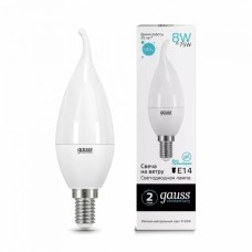 Gauss լամպ E14 Elementary մոմ (ծիծակ) 8W 4100K 540Lm 1/10/50