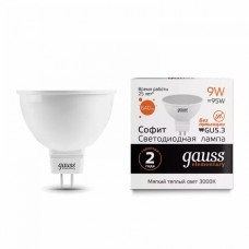 Gauss լամպ GU5.3 Elementary MR16 9W 3000K 640Lm 1/10/100