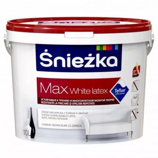 Snejka ներկ ջրային հիմքով Max White  5լ