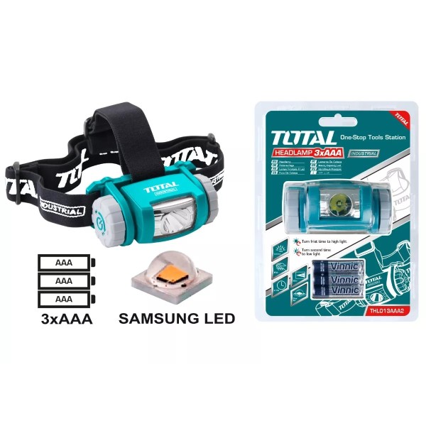 Լապտեր գլխադիր TOTAL THL013AAA2 45-200 լյումեն Լապտեր գլխադիր TOTAL THL013AAA2 45-200 լյումեն