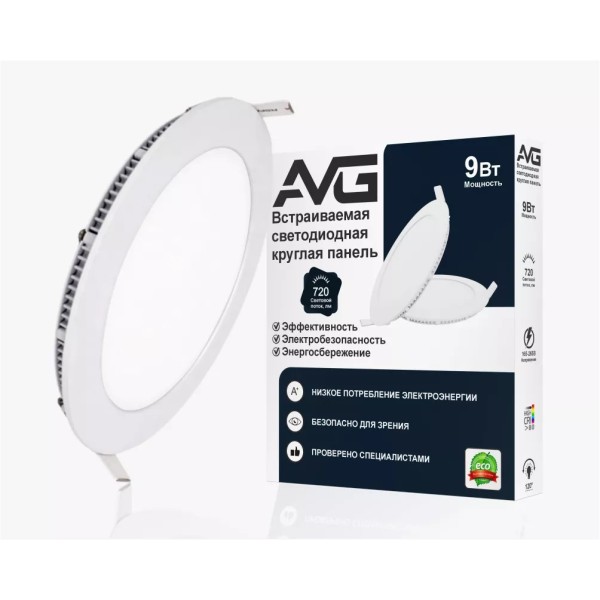 Led պանել կլոր ներքին 9W-6K (W)  (30)