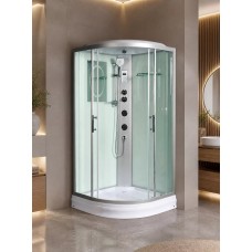 Լոգախցիկ WeltWasser WW500 WERRA 804 80x80 սմ, քառորդ շրջան, ցածր տակդիր 15 սմ, թափանցիկ ապակի