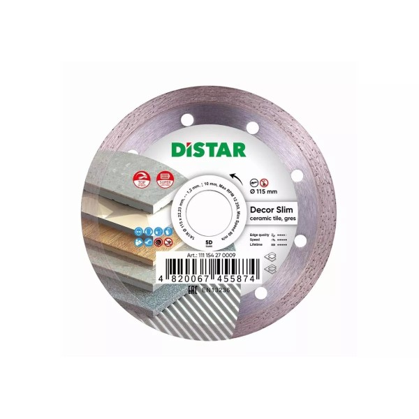 Սկավառակ ալմաստե կերամիկական սալիկի Distar 1A1R 115 Decor Slim 11115427009
