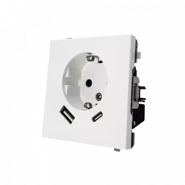 Electrica Lavanda վարդակ հողանցումով USB A+C 2․4A սպիտակ (1/10) Electrica Lavanda վարդակ հողանցումով USB A+C 2․4A սպիտակ (1/10)