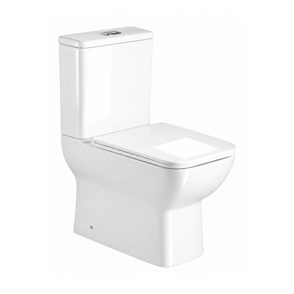 Կոմպակտ զուգարանակոնք WeltWasser WW INNBACH 001 GL-WT 36.5x61.5x80.5 սմ, սպիտակ փայլուն, Rimless, նստատեղով