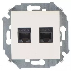 Simon15 վարդակ համակարգչի 2 տեղ փղոսկր RJ45кат.5e (1/20)
