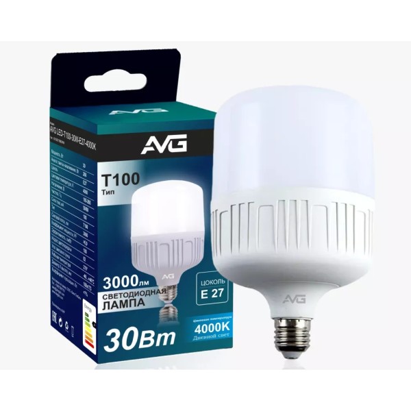 Լուսադիոդային լամպ AVG LED T100-30W-E27-4K