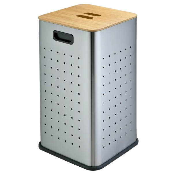 Սպիտակեղենի զամբյուղ WeltWasser WW NANSY MT 35L 35 լ, սպիտակեղենի համար, փայլատ քրոմ, չժանգոտվող պողպատ
