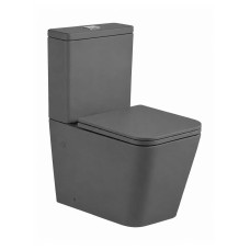 Կոմպակտ զուգարանակոնք WeltWasser WW GELBACH XL 001 MT-GR 37.5x67.5x82.5 սմ, մոխրագույն փայլատ, Rimless, նստատեղով
