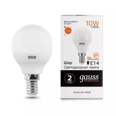 Gauss լամպ E14 Elementary շարիկ 10W 3000K 710Lm 1/10/100
