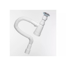 Սիֆոն BG40145 շշաձև 1 1/2-40 լվացարանների համար, պտուտակ, լրացված ճկուն գոֆրե խողովակով 40x40/50 (առավելագույնը L=1450)