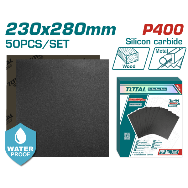 Հղկաթղթի հավաքածու (50 միավոր) 230x280մմ TOTAL TAC040016