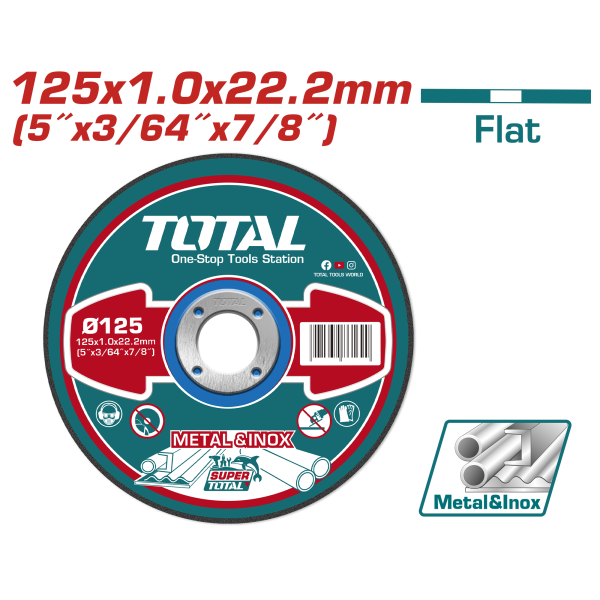 Երկաթ կտրող սկավառակ 125մմ 1,0մմ TOTAL TAC2101251