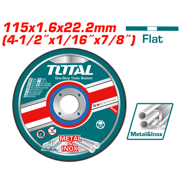 115մմ*1,6մմ մետաղ կտրող սկավառակ TOTAL TAC2211153