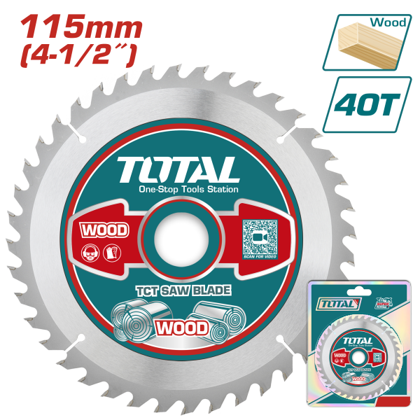 115մմx16/22.2մմ 40T Փայտ կտրող սկավառակ TOTAL TAC231255